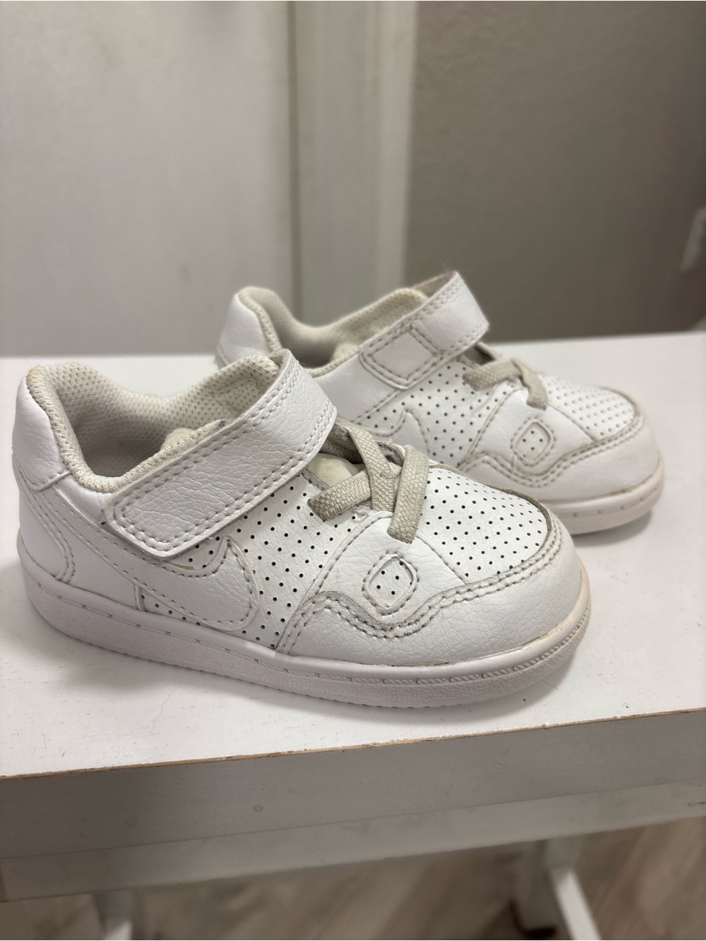 Nike Kids White Velcro & Lace Sneakers